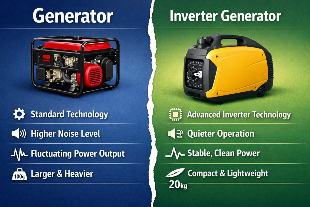 What's the difference between a generator and an inverter generator？