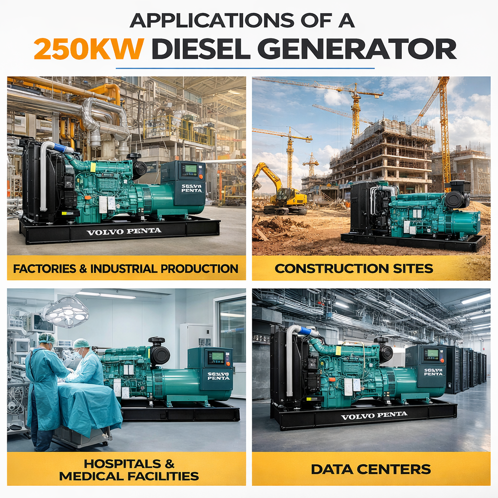 Applications of a 250kW Diesel Generators